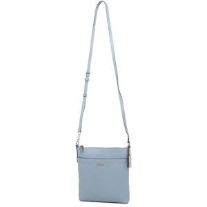 Pale blue Coach messenger crossbody gold hardware